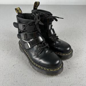 Dr.‎ Martens Fenimore Boots Women’s US 6 Black Leather Buckle Combat Goth Punk